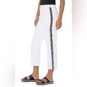 NWT LIVERPOOL Kennedy Crop Straight Leg Jeans Sporty White Size 4/27